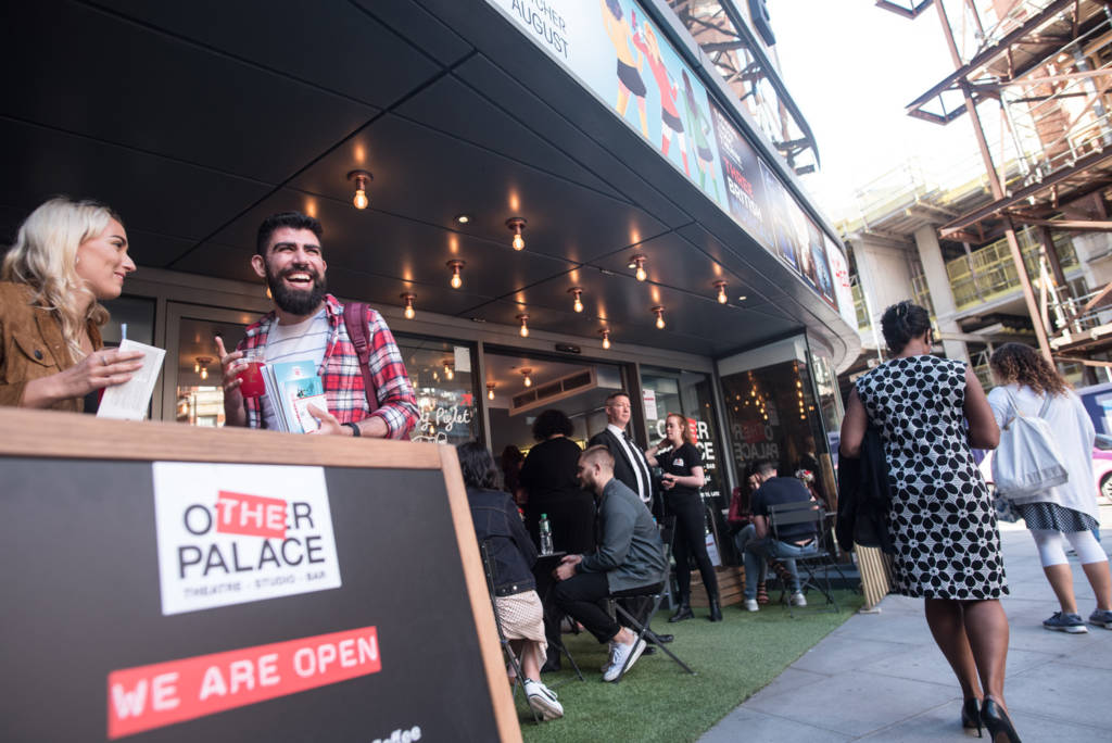 Enjoying a drink outside The Other Palace
